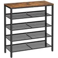 Produktbild: Vasagle Schuhregal LBS038B01, aus Metall, 4 Ebenen für 16 Paar, 75 x 93 x 30cm, schwarz