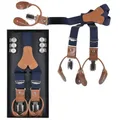 Produktbild: Lloyd Hosenträger marine blau Holländer 120cm 25mm Leder mit Knöpfen und Clips