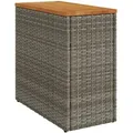Produktbild: vidaXL Garten-Beistelltisch mit Holzplatte Grau 58x27,5x55 cm Rattan