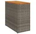 Produktbild: vidaXL Gartentisch Garten-Beistelltisch mit Holzplatte Grau 58x27,5x55 cm Rattan (1-St)