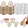 Produktbild: LPAMABA 50 Stück Aufbewahrungsdosen mit Deckel, 4OZ Speisebecher Pappbecher Frischhaltedosen Auslaufsichere Saucenbecher Kleine Dosen Vorratsdosen mit Deckel für Soßen, Dips, Gewürze, Ketchup Salate