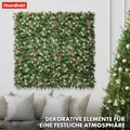 Produktbild: Pflanzenwand Natur Festtagsdeko mit roten Beeren, Tannenzapfen 50x50 cm Festive