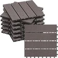 Produktbild: WOLTU WPC Terrassenfliesen Holzoptik Klicksystem 11 Stück/1 m² Coffee
