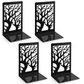 Produktbild: Anhow 2 Paar Buchstütze, Buchstützen Metall Bücherhalter Bookends, Book Holder für Kinder, Schule, Bibliothek - Schwarz/ 9,3 x 12 x 17,2 cm