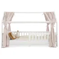 Produktbild: IDIMEX Hausbett Himmel NENA im 2er Set in beige - Betthimmel aus 100% Baumwolle, Baldachin Musselin zweilagig, Bettvorhang für Kinder, Hausbett Deko
