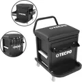 Produktbild: TECPO WERKSTATT-ROLLSITZ WERKSTATTHOCKER 150kg ROLLHOCKER ARBEITSHOCKER + ABLAGE
