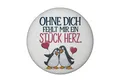 Produktbild: speecheese Magnet Ohne dich fehlt ein Stück Herz Magnet mit Pinguinen