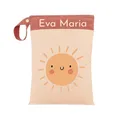 Produktbild: ARTEE Nasstasche für Kita-Wechselwäsche, Wasserdicht, Waschbar, mit Reißverschluss, Personalisierbar, mit Name, für Kindergarten, Strand, Sport (Sunshine)