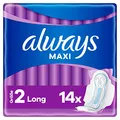 Produktbild: Always Maxi Binden Damen Gr. 2, Long (14 Damenbinden mit Flügeln) weich und super saugfähig, geruchsneutralisierend und Auslaufschutz