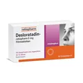 Produktbild: Desloratadin-ratiopharm 5 mg Filmtabletten: Schnelle und langanhaltende Hilfe bei typischen Allergiebeschwerden wie Heuschnupfen, ganzjährigem allergischem Schnupfen und Nesselsucht, 20 Filmtabletten