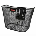 Produktbild: Vorderradkorb aus Stahlgitter Klickfix 16l Schwarz mit fester Platte (35x26x25cm