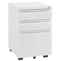 Produktbild: WOLTU Rollcontainer, abschließbarer Aktenschrank, mit 3 Schubladen, Schreibtisch Unterschrank, mit Rollen, 39x62x46 cm, weiß