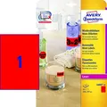 Produktbild: AVERY 25 Zweckform Etiketten L6005-25 rot 210,0 x 297,0 mm