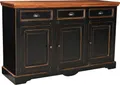Produktbild: SIT Möbel Sideboard | aus Mangoholz und MDF | 3 Schubladen und 3 Türen | schwarz-honigfarben | B 150 x T 40 x H 90 cm | 05803-11 | Serie CORSICA