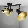 Produktbild: Retro Wandlampe in Schwarz-Gold schwenkbar Deckenlampe 4xE14 Wandlampe Design