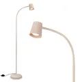 Produktbild: BRILONER - Stehlampe mit Fußtaster, schwenkbar, GU10, max. 9W, Leselampe, Wohnzimmerlampe, Schlafzimmer Deko, Deckenfluter, Standleuchte, Stehleuchte, Bogenlampe, 21x127,5 cm, Beige