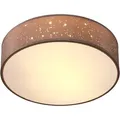 Produktbild: Deckenlampe Sternenhimmel Stoff Rund E27 Deckenleuchte Stoffdeckenleuchte Stoffdeckenlampe Schlafzimmer Wohnzimmer 30cm Taupe - Monzana