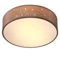 Produktbild: MONZANA® Deckenlampe Sternenhimmel Wohnzimmer Schlafzimmer E27 Taupe Rund 30cm Stoffschirm 1-Flammig 40W Küche Lampe Deckenleuchte Stoffdeckenlampe