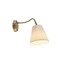 Produktbild: Lindby Wandleuchte, Wandlampe Innen Ethan (Retro Vintage Antik) in Gold/Messing (1 flammig E14) - Textil Wandleuchten Wandstrahler Wandbeleuchtung Schlafzimmer Wohnzimmer Wohnzimmerleuchte