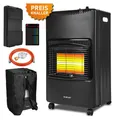 Produktbild: BRAST Gasheizer Keramik Vulkan 4200W | 3 Heizstufen | inkl. Schutzhülle Druckminderer mit Schlauch & Füllstandsanzeige | klappbar & mobil | für Gasflaschen bis 15kg | Gasheizung Heizstrahler Heizgerät