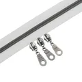 Produktbild: 9 m Altsilber endlos Reißverschluss Meterware weiße Reissverschluss 6mm-Spira...