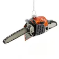 Produktbild: Krebs Glas Lauscha - Weihnachtsdekoration/Christbaumschmuck aus Glas - Weihnachtsbaumanhänger - Motiv: Kettensäge - Größe: ca. 14 cm