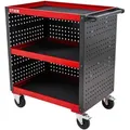 Produktbild: STIER Servicewagen, Werkstattwagen, mit Lochplattenverkleidung, HxBxT 960x810x543 mm, mit Rollen, drei Etagen