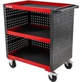 Produktbild: Servicewagen, Werkstattwagen, mit Lochplattenverkleidung, HxBxT 960x810x543 mm, mit Rollen, drei Etagen - Stier