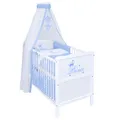 Produktbild: Baby-Delux Babybett Kinderbett Natalie Prince 140×70 Weiß Beißschienen Komplett Bettset Prince Stars mit Matratze