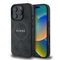 Produktbild: CG MOBILE Guess HC Handyhülle Entwickelt für iPhone 16 Pro Max, langlebig, stoßfest, kompatibel mit Magsafe, PU 4G Ring Classic Logo Hülle Schwarz