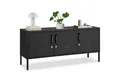 Produktbild: tectake Lowboard Anrichte mit Magnetverschluss, verstellbarem Boden (Sideboard Modern Baker, in Schwarz), Kippschutz, höhenverstellbare Füße, pulverbeschichteter Stahl