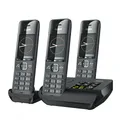 Produktbild: Gigaset Comfort 520A Trio - 3 Schnurlose DECT-Telefone mit Anrufbeantworter- Elegantes Design - Freisprechfunktion - Anrufschutz - Adressbuch mit 200 Kontakten, titan-schwarz [Deutsche Version]