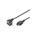 Produktbild: Wentronic Goobay Netzanschlusskabel (Schutzkontakt) abgewinkelt, 1,8 m, Schwarz - Typ F (Typ F, CEE 7/7) 90° > Gerätebuchse C5 (68004)