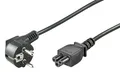 Produktbild: 2m Netzkabel Stecke St. 90° Typ F CEE7/7 > Buchse C5 Kaltgeräteanschluss schwarz