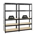 Produktbild: PROREGAL Mega Deal 2X Schwerlastregal Tiger Schwarz 180x90x45cm mit Fachlast 265kg Garagenregal Kellerregal Werkstattregal Lagerregal Steckregal…