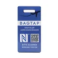 Produktbild: BAGTAP - PVC - digitaler Gepäck- und Reiseanhänger mit NFC und QR-Code, 1 Stück, Blau, 60mm x 30mm, Unbeschichtet, Rechteckig, LABEL, Tap21.de