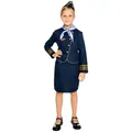 Produktbild: Maskworld Kostüm Stewardess Kinderkostüm, Vierteiliges Kostüm für Flugbegleiterinnen von MASKWORLD blau 152
