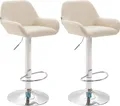 Produktbild: CLP 2er Set Barhocker Braga Kunstleder drehbar und höhenverstellbar,creme chrom