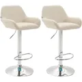 Produktbild: CLP - 2er Set Barhocker Braga Kunstleder creme chrom