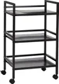 Produktbild: A. Basics Servierwagen aus Metall, 3 Ebenen, Schwarz