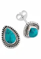Produktbild: Ohrringe 925 Sterling Silber - Ohrstecker mit Türkis Edelstein - mantraroma - Orientalisch, Aufwändig, Ausgefallen - Damen, Erwachsene, Hochwertig, Hypoallergen, Handwerklich verarbeitet - 10459517031
