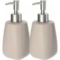 Produktbild: Seifenspender mit Pumpe, aus Keramik, Spender, Beige, 2 Stück - Kadax