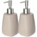 Produktbild: KADAX Seifenspender mit Pumpe, aus Keramik, Spender, Beige, 2 Stück