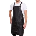 Produktbild: REDSALT® Premium Lederschürze 100% Rindsleder 84x62cm Crossback schwarz | Profi BBQ Grillschürze | Arbeitsschürze Küche Gastronomie Bar Barista | Kochschürze Küchenschürze Schürze Geschenke für Männer