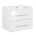 Produktbild: FACKELMANN Waschbeckenunterschrank B.clever Waschtischset 60cm Korpusfarbe: Weiß Matt Frontfarbe: Weiß