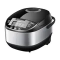 Produktbild: Midea Reiskocher, Multikocher mit 11 Programme, Rice Cooker 5 L für 2-10 Personen, Slow Cooker & Dampfgarer mit 24h Warmhaltefunktion, Timer, inkl. Dämpfeinsatz, Löffel & Messbecher, Schwarz & Silver