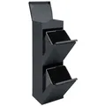 Produktbild: ARREGUI Top CR224-B Recycling Abfalleimer / Mülleimer aus Stahl mit Aufbewahrungsbox mit Deckel, 2 Fach Mülltrennsystem, 2 x 17L (34L), anthrazit