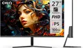 Produktbild: Chiq Monitor 27F650R, Schwarz, 27 Zoll, Full HD, IPS, 100 Hz (HDMI, DisplayPort, VGA, USB-C, AMD FreeSync)