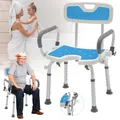 Produktbild: Duschhocker Duschstuhl mit Armlehne Badhocker 150KG Höhenverstellbarer 73.5-86cm