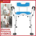 Produktbild: NEU Duschstuhl mit Armlehnen Höhenverstellbar Duschhocker Für Senioren Badestuhl